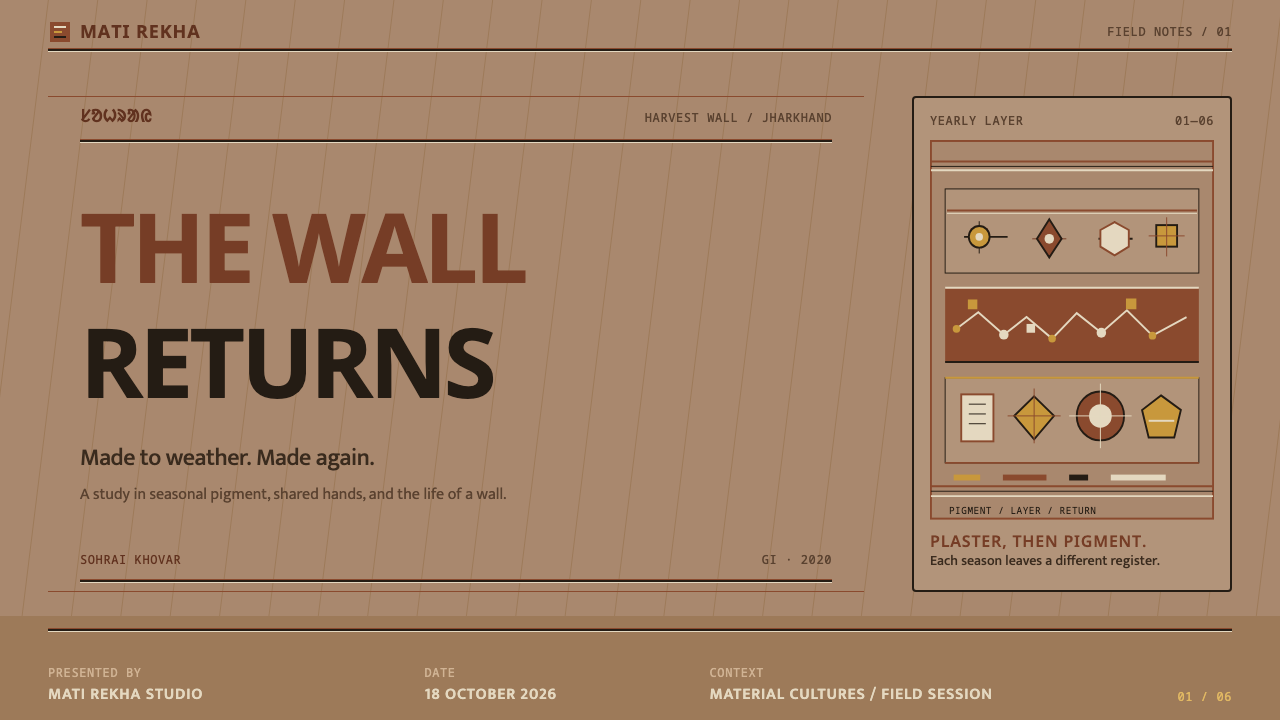 Santhal Sohrai Mural design style applied to a Slide · cover