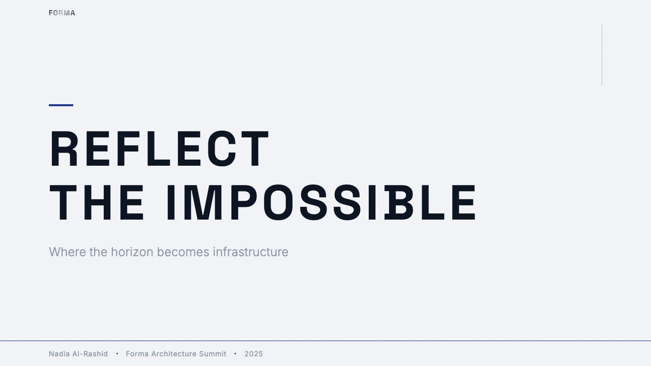 NEOM Mirror Futurism design style applied to a Slide · cover