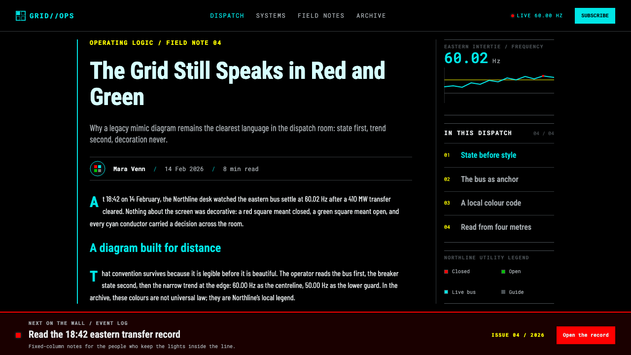 SCADA Grid Wallboard 设计风格用在文章页上