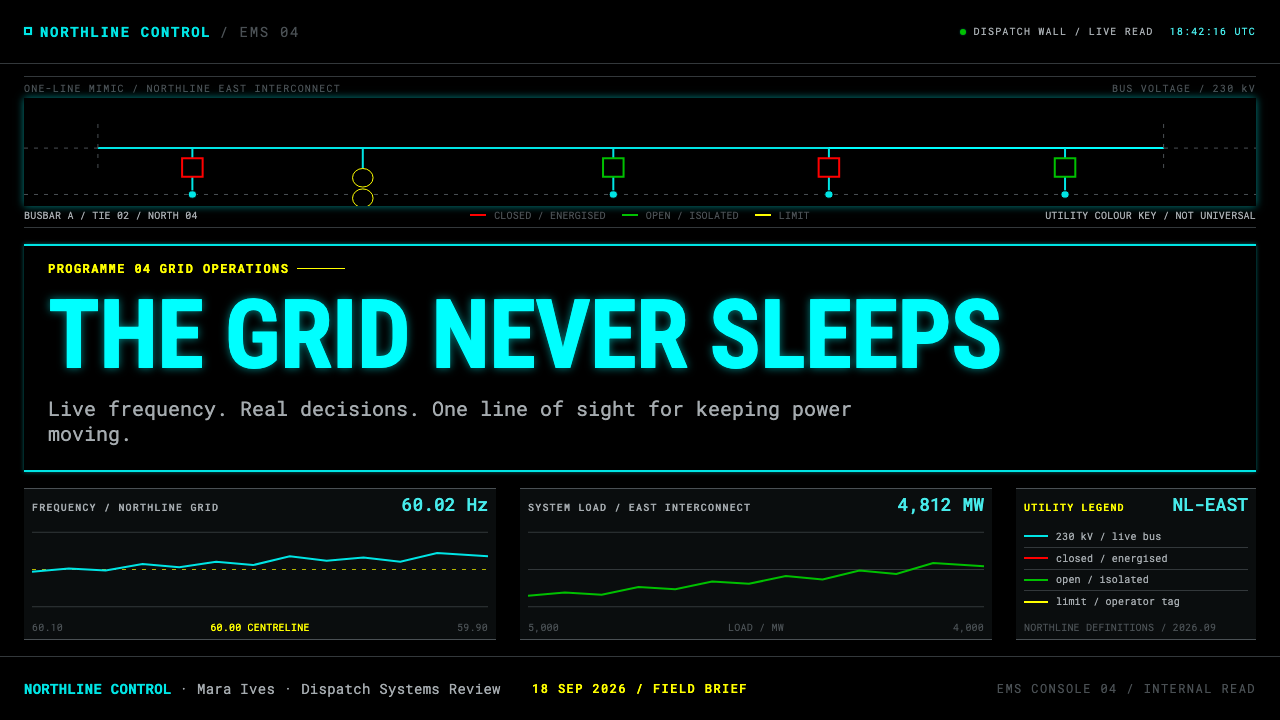 SCADA Grid Wallboard 设计风格用在幻灯片 · 封面上