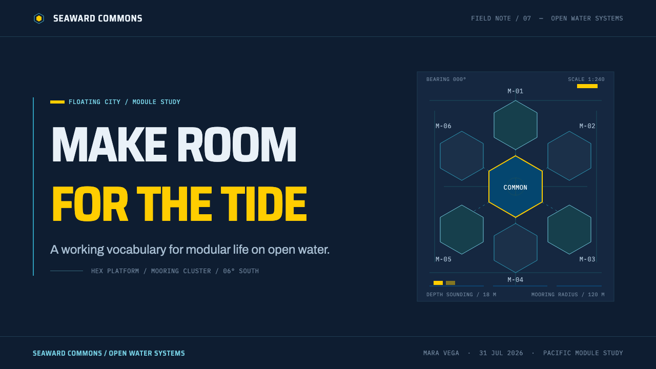 Seasteading Floating City design style applied to a Slide · cover