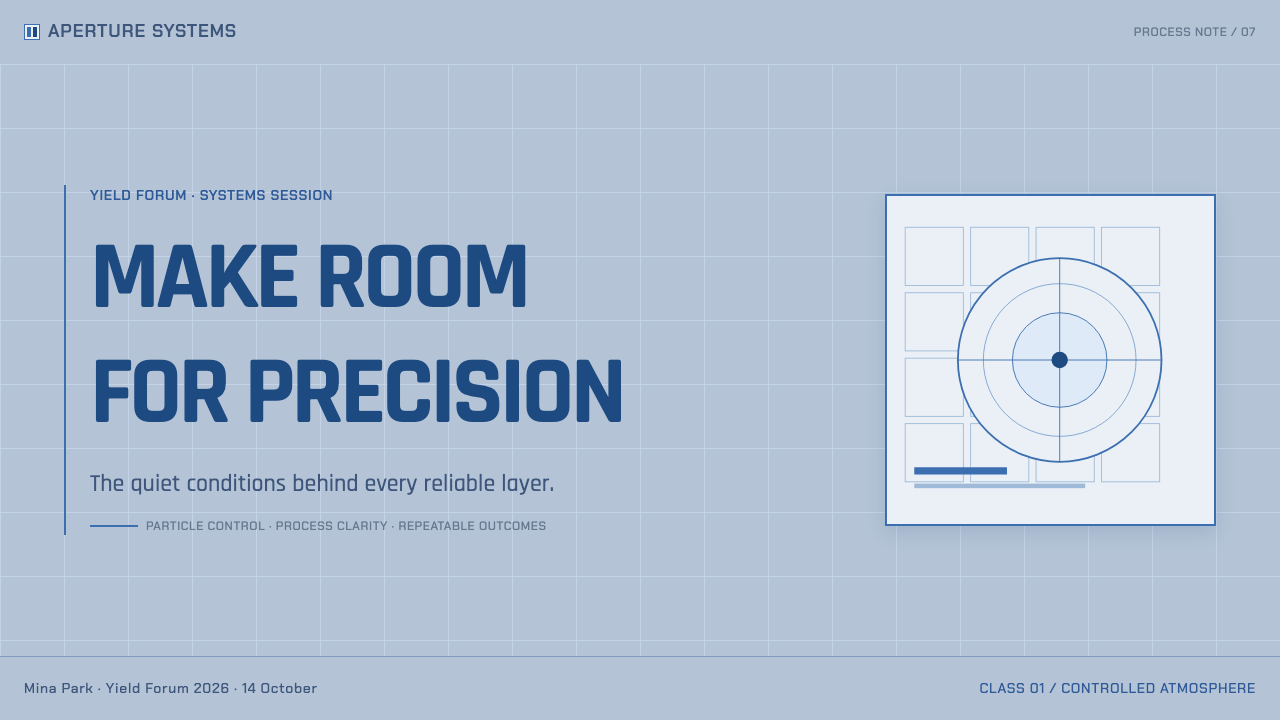 Semiconductor Cleanroom design style applied to a Slide · cover