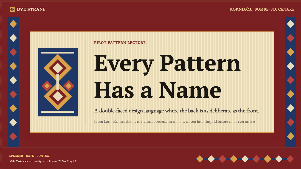 Serbian Pirot Kilim design style applied to a Slide · cover