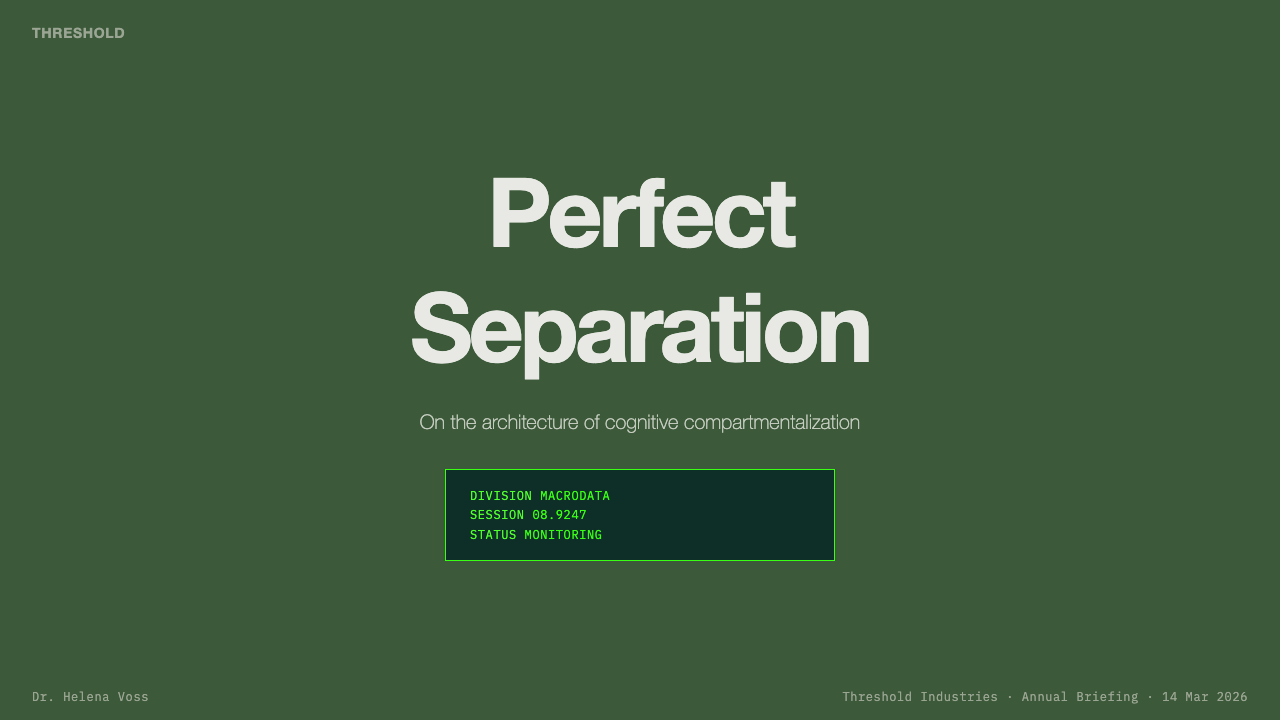 Severance Lumon design style applied to a Slide · cover