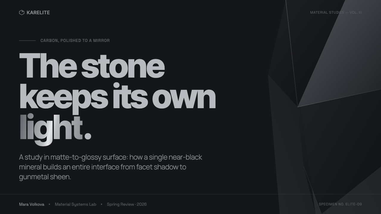 Shungite Charcoal Mineral design style applied to a Slide · cover