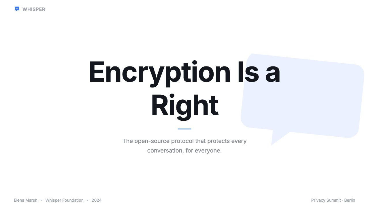 Signal Encrypted Messenger design style applied to a Slide · cover