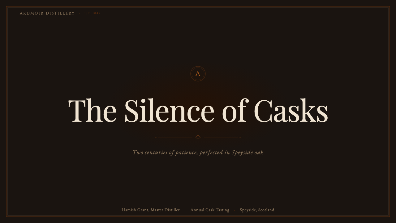 Single Malt Scotch design style applied to a Slide · cover