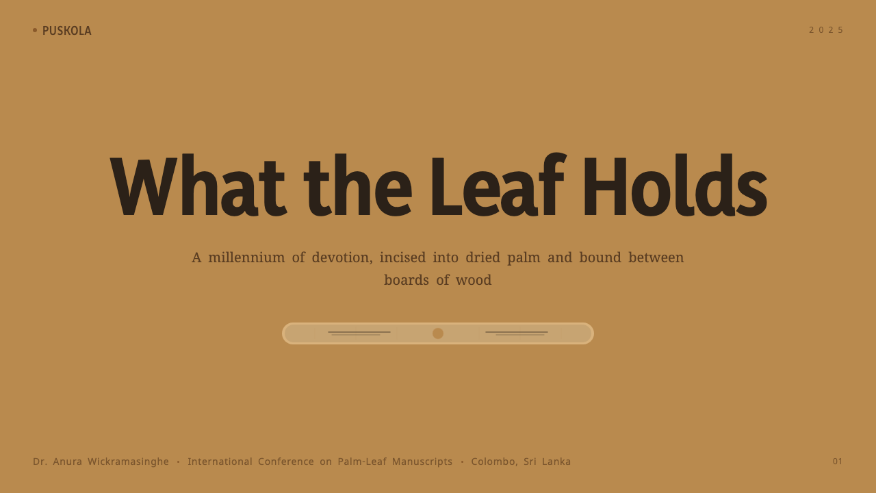 Sinhala Ola-Leaf design style applied to a Slide · cover