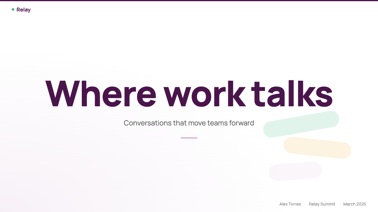 Slack 2019 设计风格用在幻灯片 · 封面上