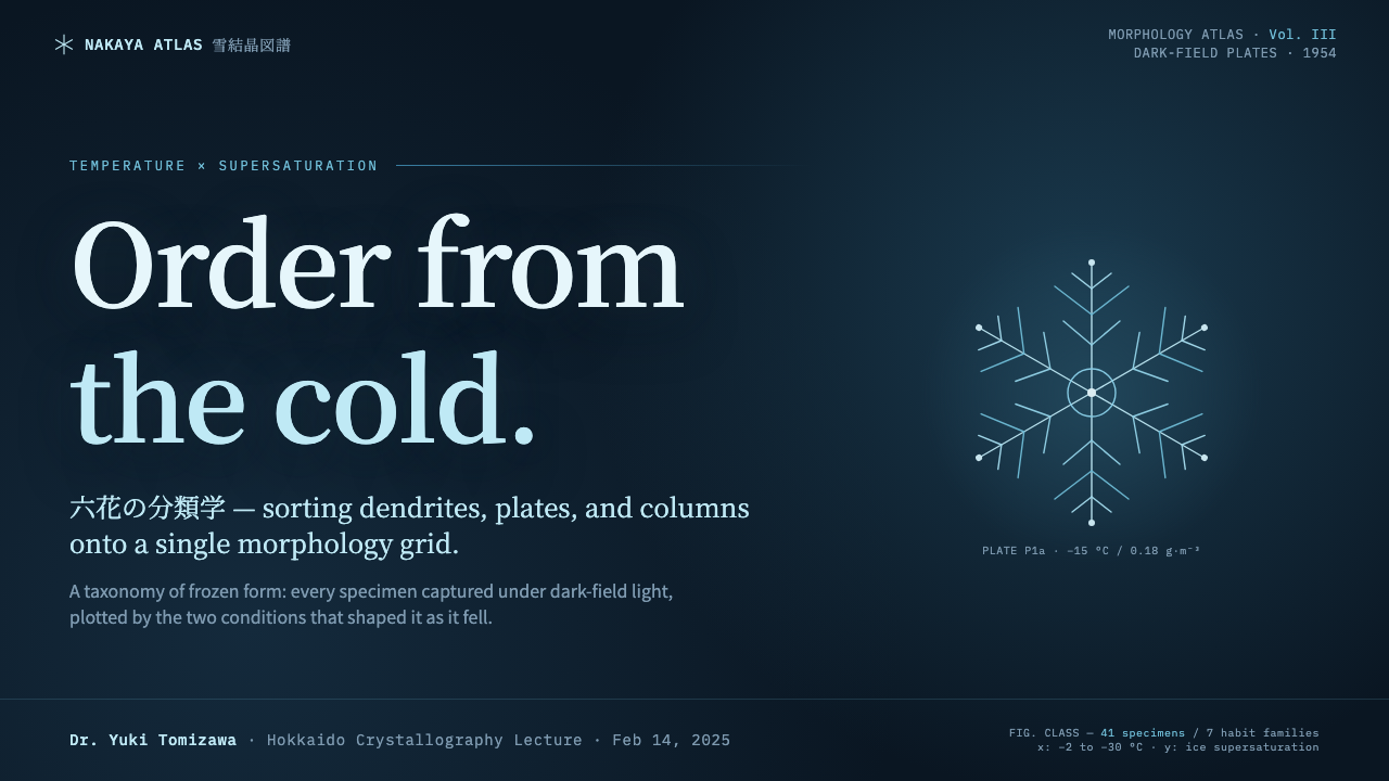 Snow Crystal Classification design style applied to a Slide · cover