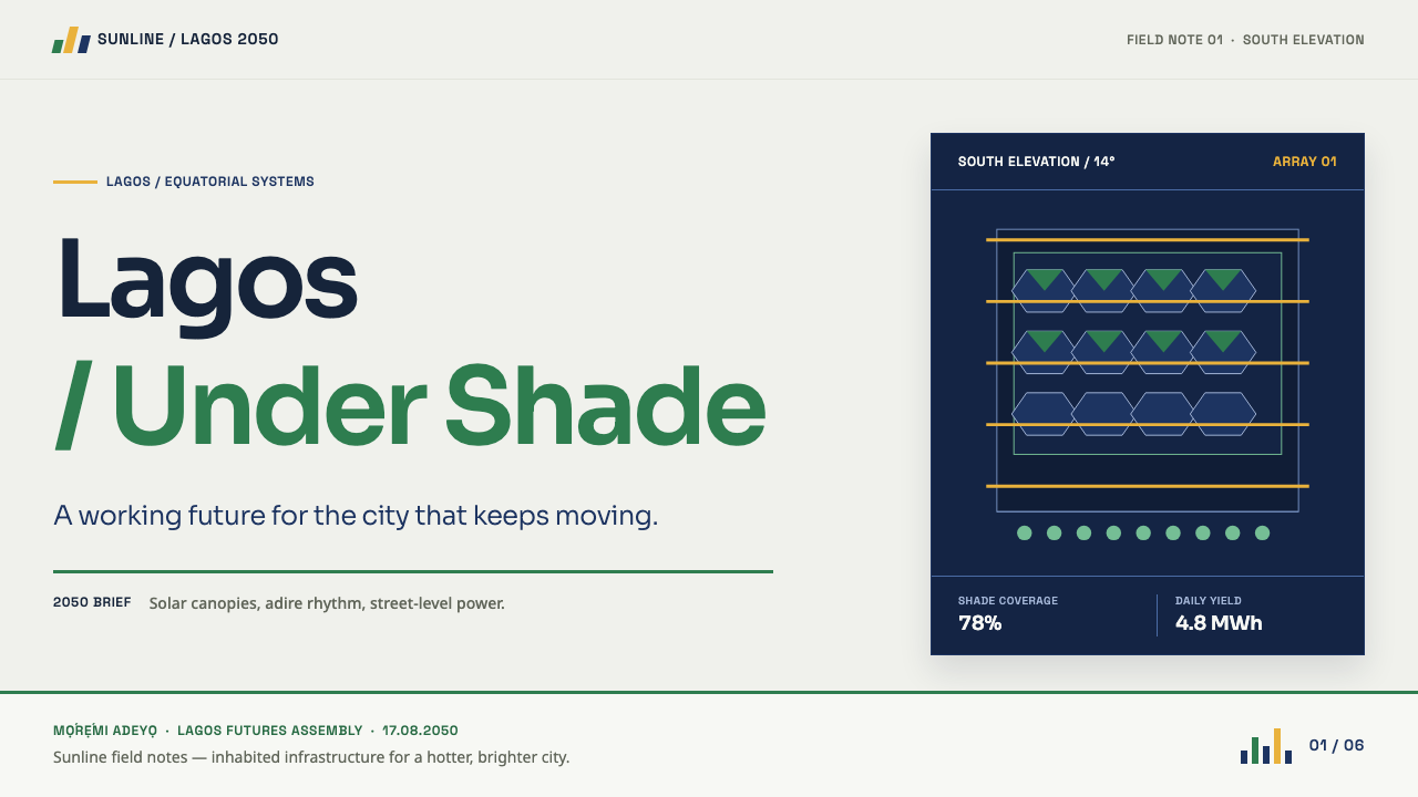 Solarpunk Lagos design style applied to a Slide · cover