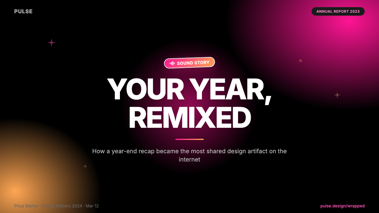 Spotify Wrapped 2023 design style applied to a Slide · cover