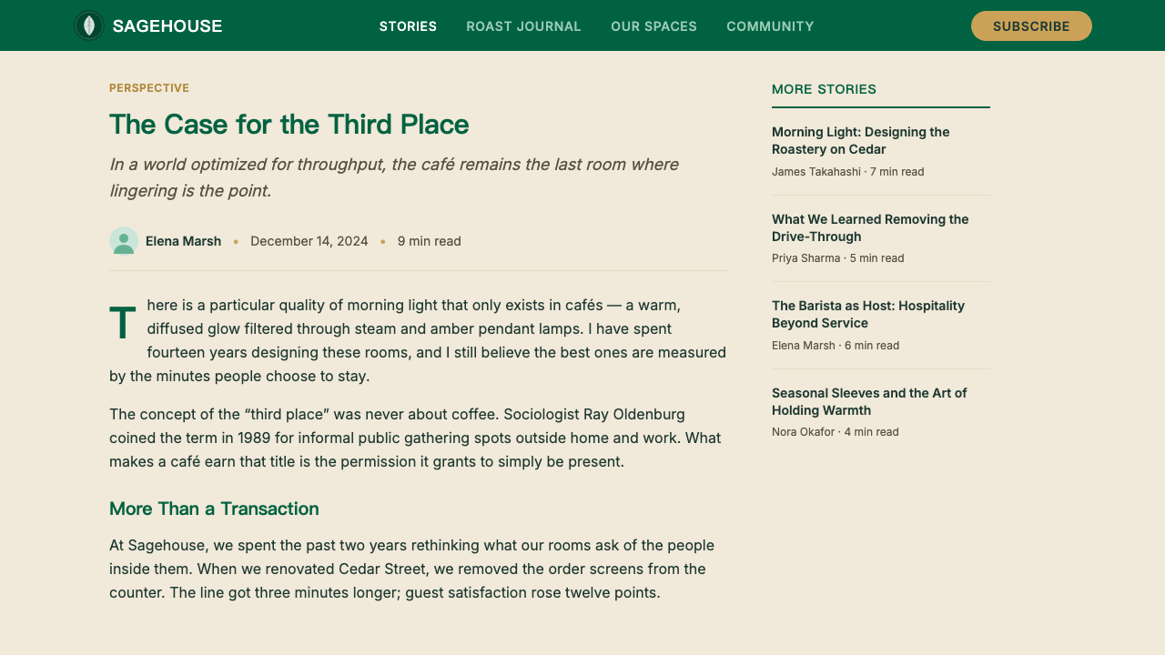 Starbucks (Siren) 设计风格用在文章页上