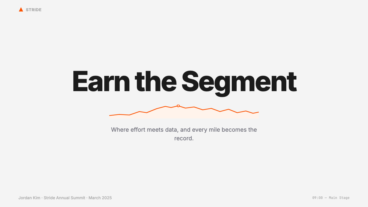 Strava Orange Fitness design style applied to a Slide · cover