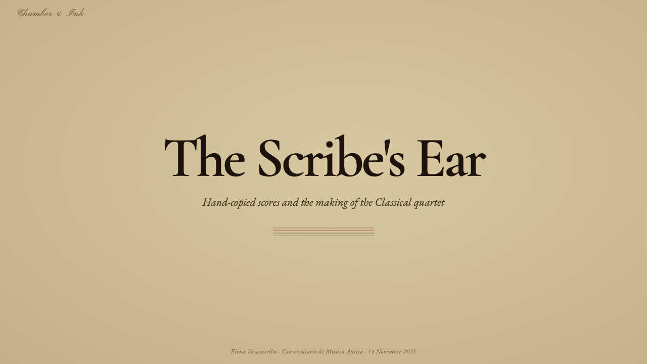 String Quartet Score design style applied to a Slide · cover
