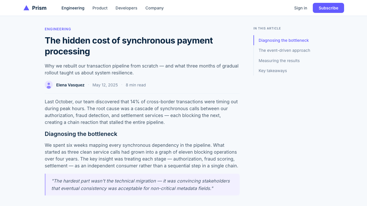 Stripe 2024 设计风格用在文章页上