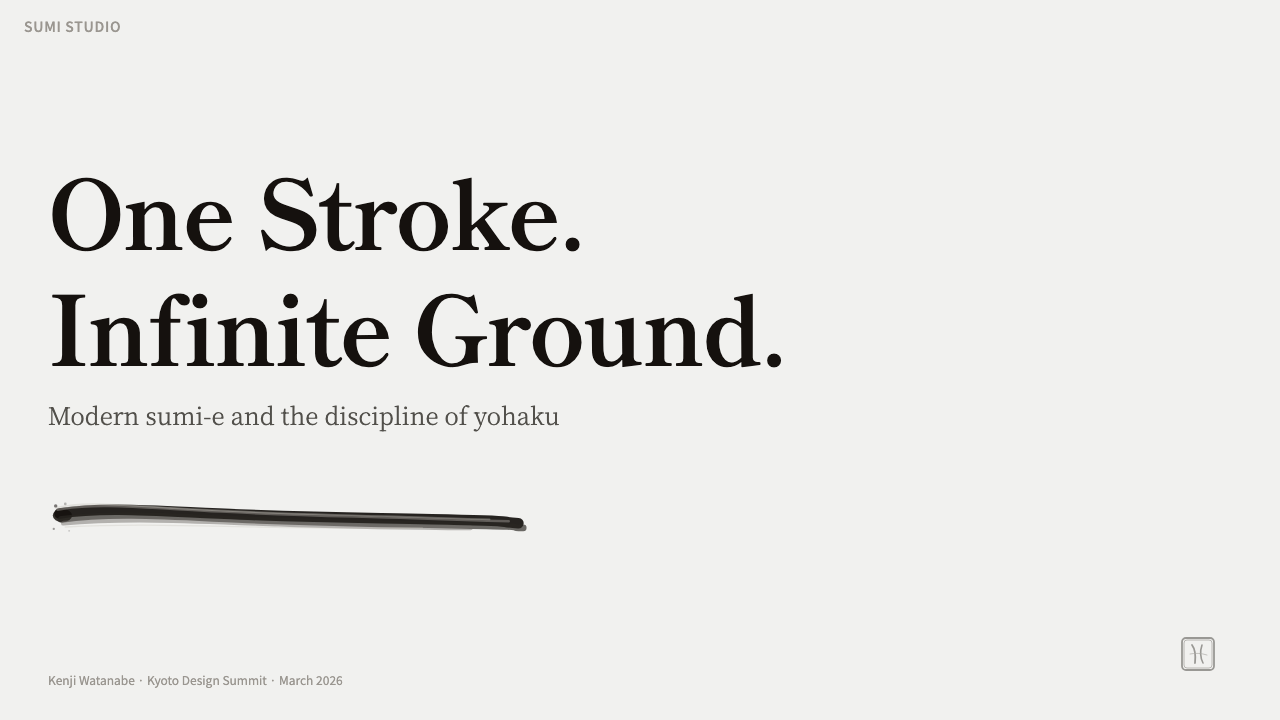 Modern Sumi Brush design style applied to a Slide · cover