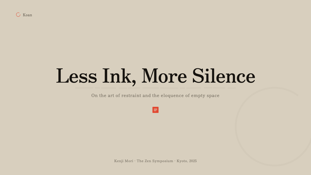 Sumi-e Ink Wash design style applied to a Slide · cover