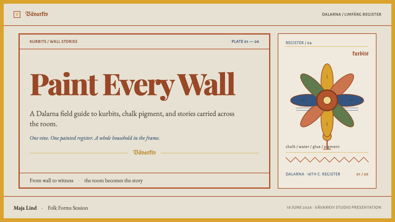 Kurbits Dalarna Painting design style applied to a Slide · cover