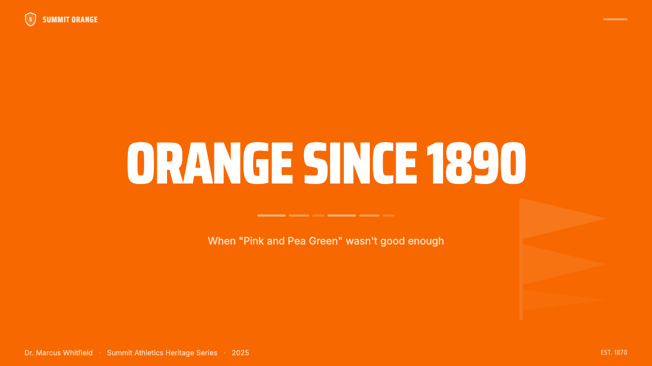 Syracuse Orange (College Athletics, 1870) 设计风格用在幻灯片 · 封面上