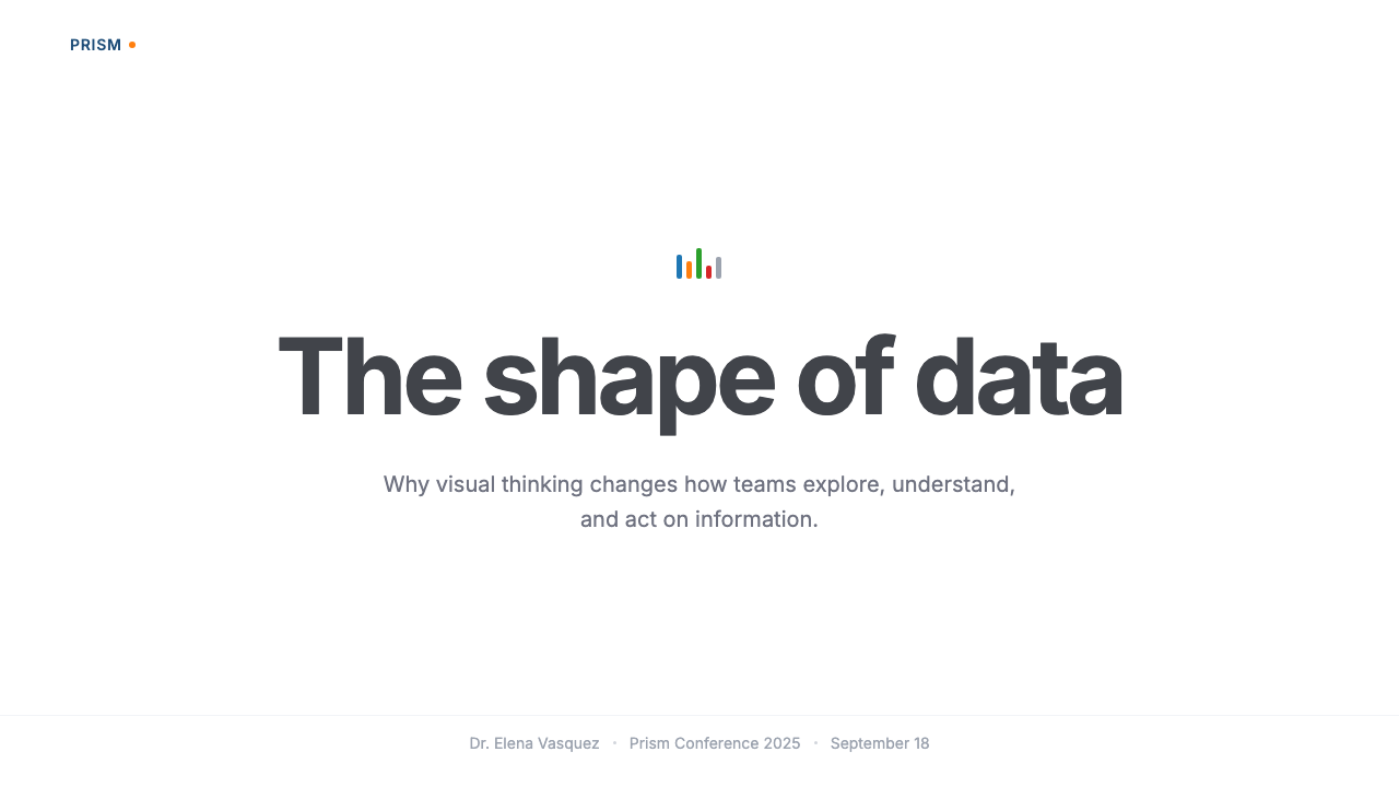 Tableau (Business Intelligence) 设计风格用在幻灯片 · 封面上