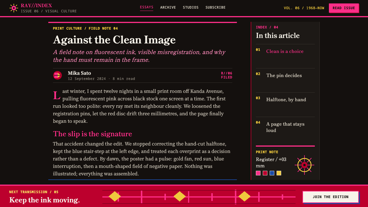 Tadanori Yokoo design style applied to a Article page
