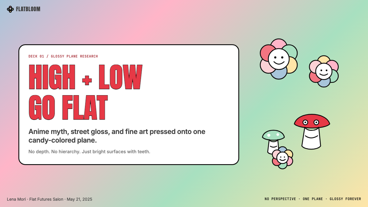 Takashi Murakami Superflat 设计风格用在幻灯片 · 封面上