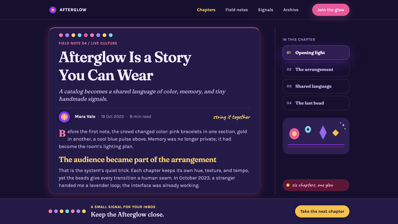 Taylor Swift Eras (2023) design style applied to a Article page