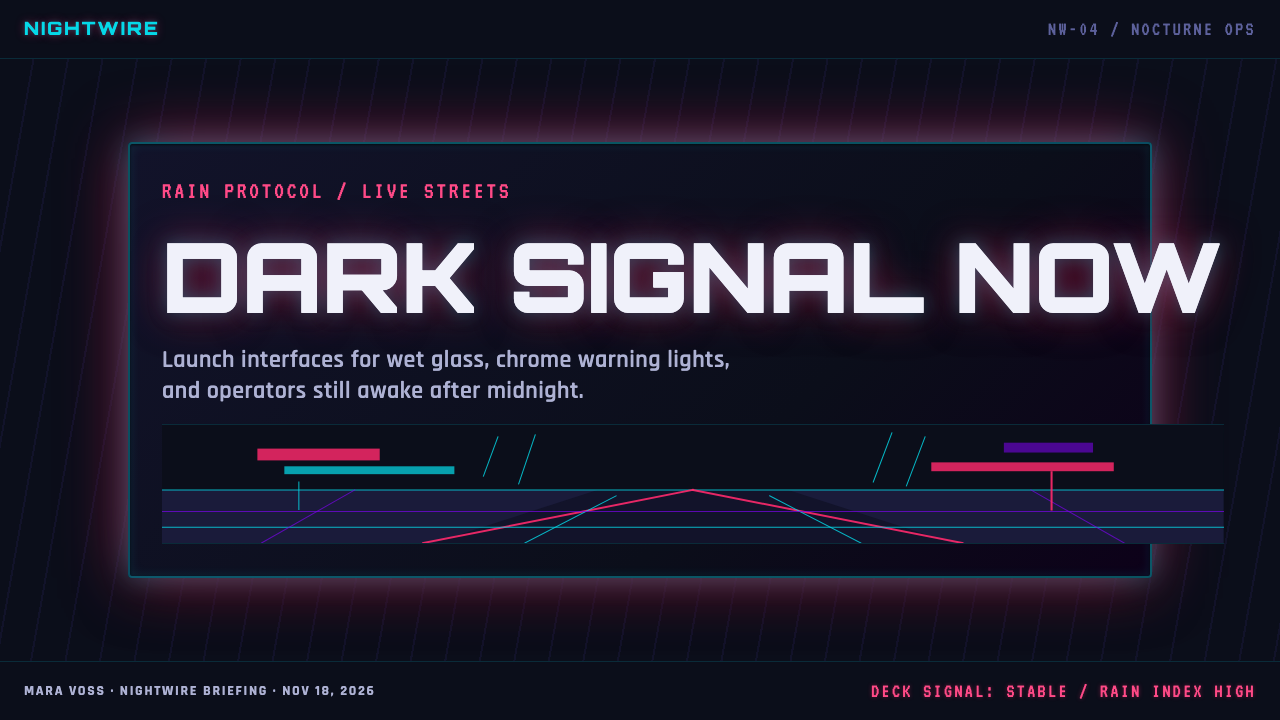 Tech-Noir design style applied to a Slide · cover