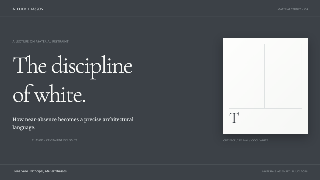 Thassos White Marble design style applied to a Slide · cover