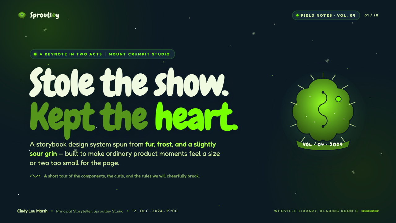 The Grinch Green Fur 2000 设计风格用在幻灯片 · 封面上
