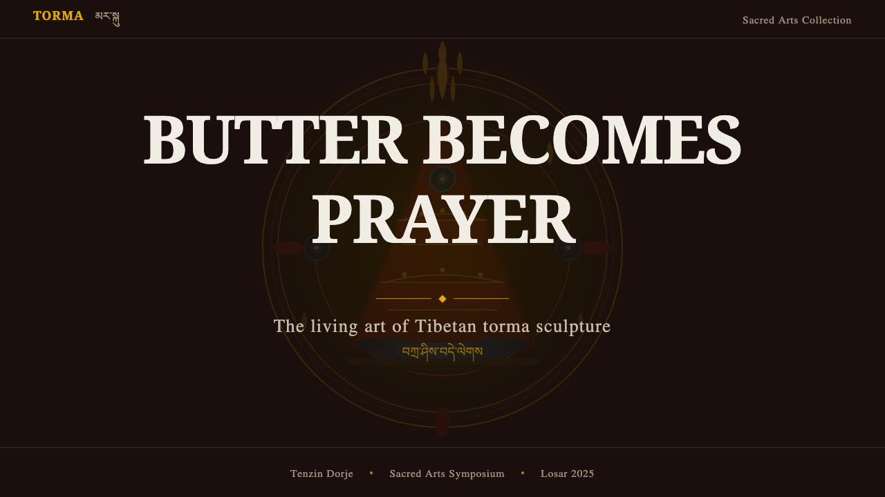 Tibetan Butter Sculpture 设计风格用在幻灯片 · 封面上