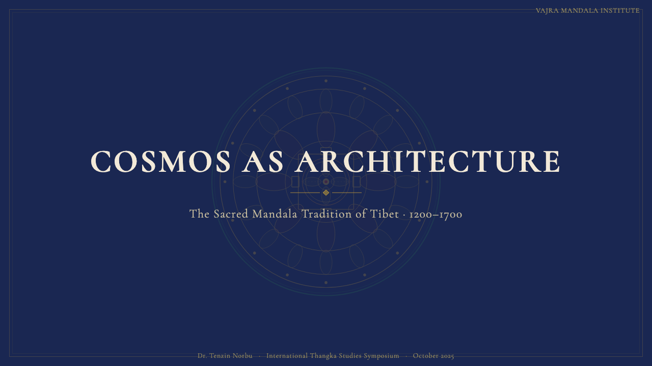 Tibetan Thangka Mandala (1500) design style applied to a Slide · cover