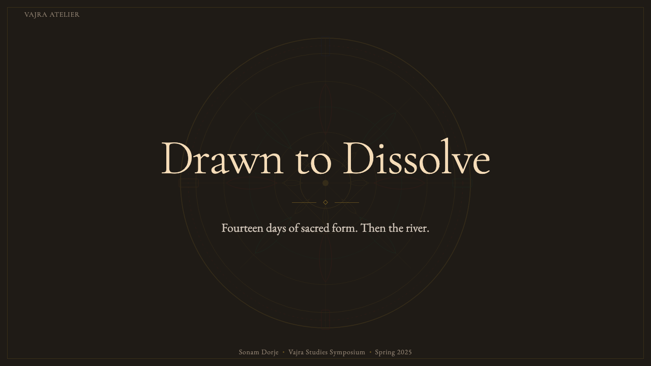 Tibetan Vajrayana Sand Mandala design style applied to a Slide · cover