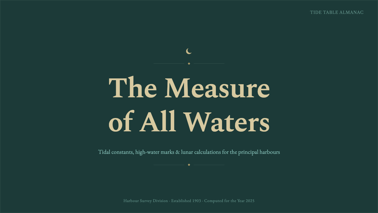 Tide Table Almanac design style applied to a Slide · cover