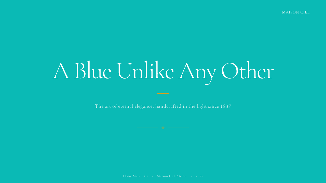 Tiffany Robin-Egg Blue design style applied to a Slide · cover