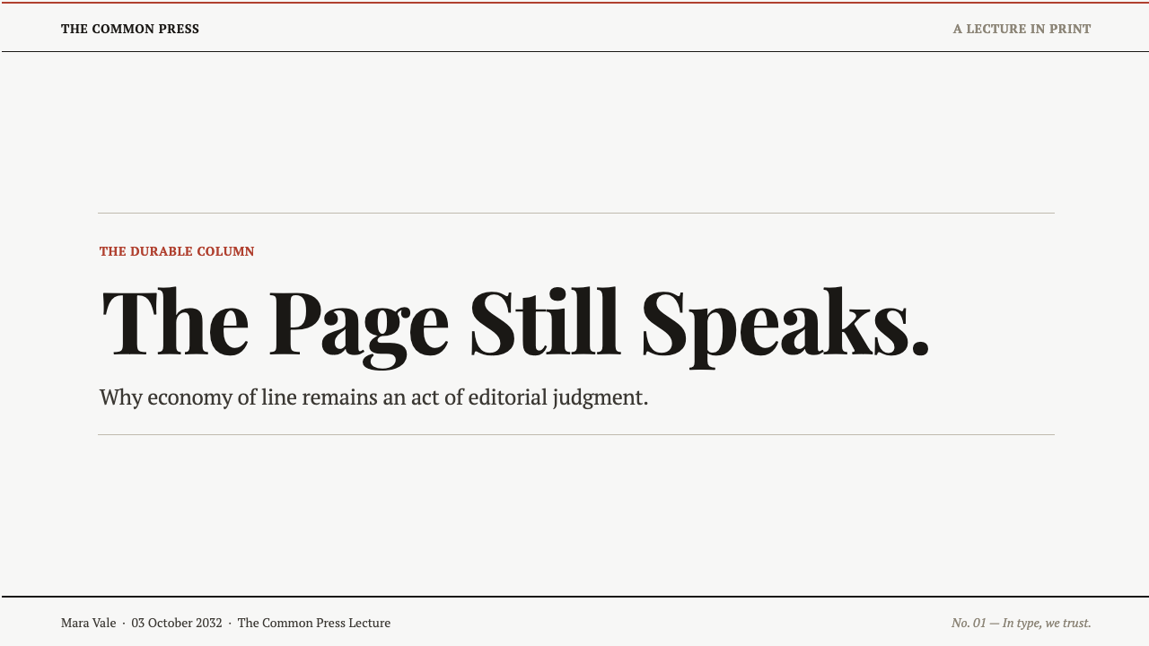 Times New Roman by Morison design style applied to a Slide · cover