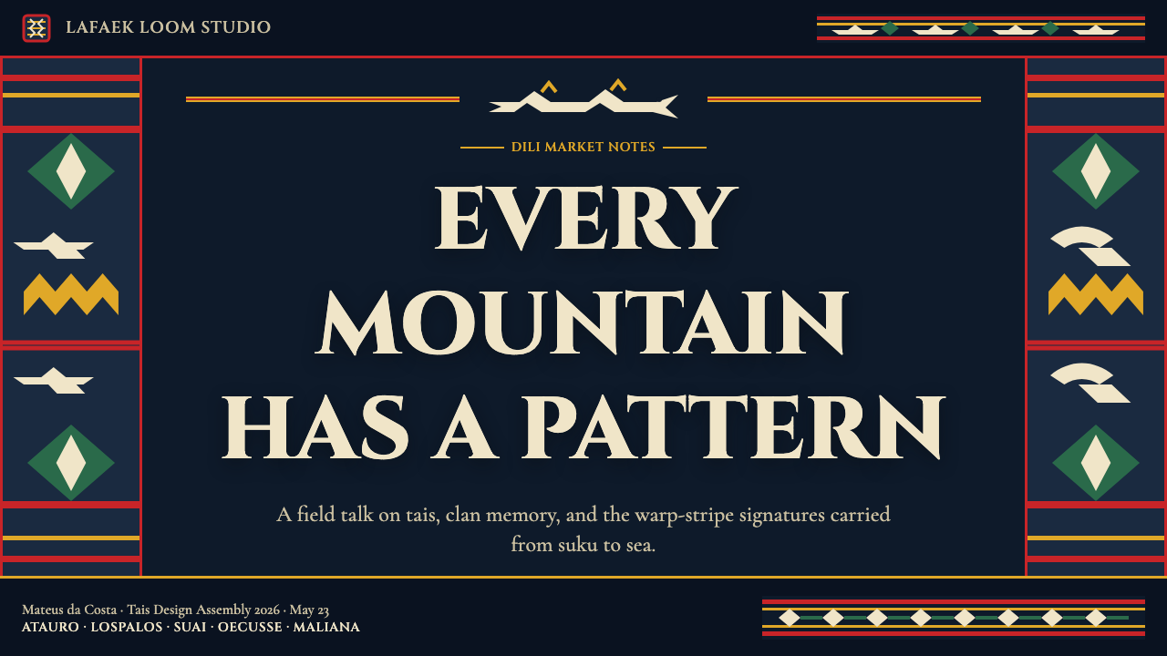 Timorese Tais (Backstrap Loom) design style applied to a Slide · cover