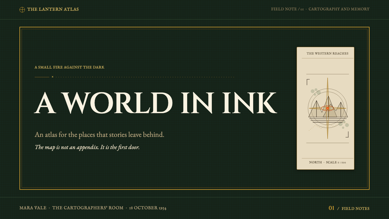Tolkien Middle-earth (1954) design style applied to a Slide · cover
