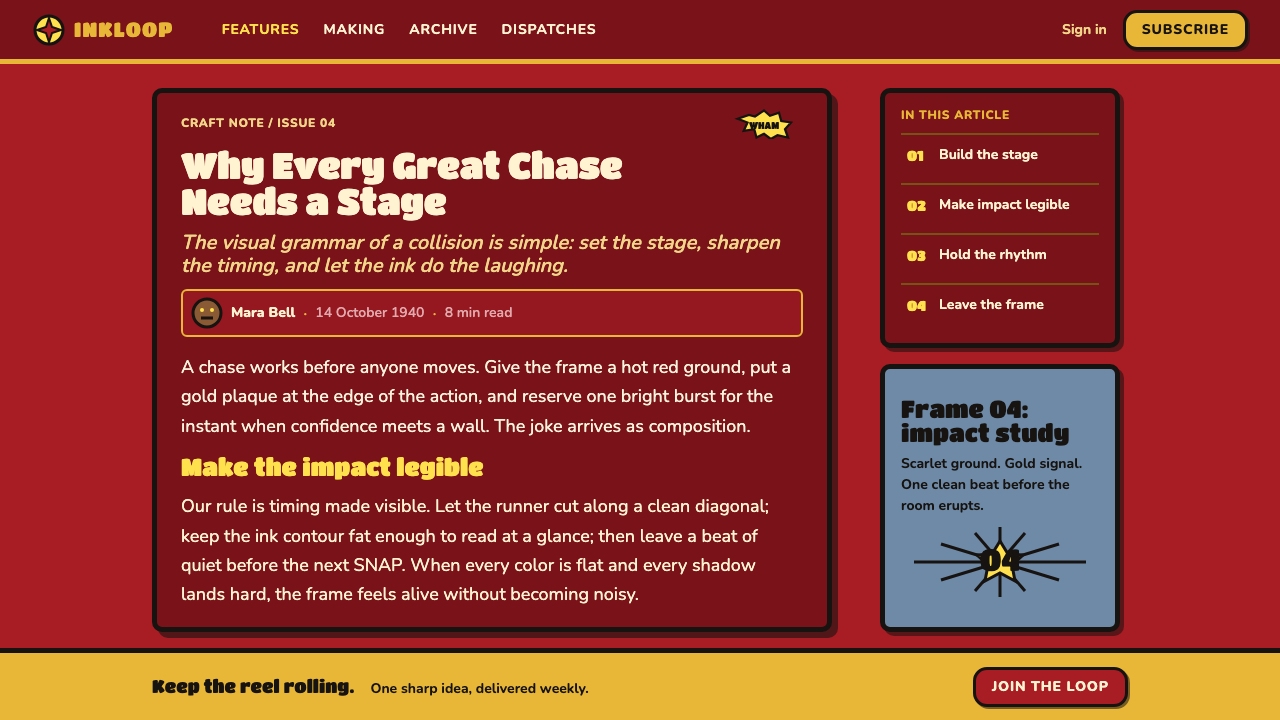 Tom and Jerry (1940) design style applied to a Article page