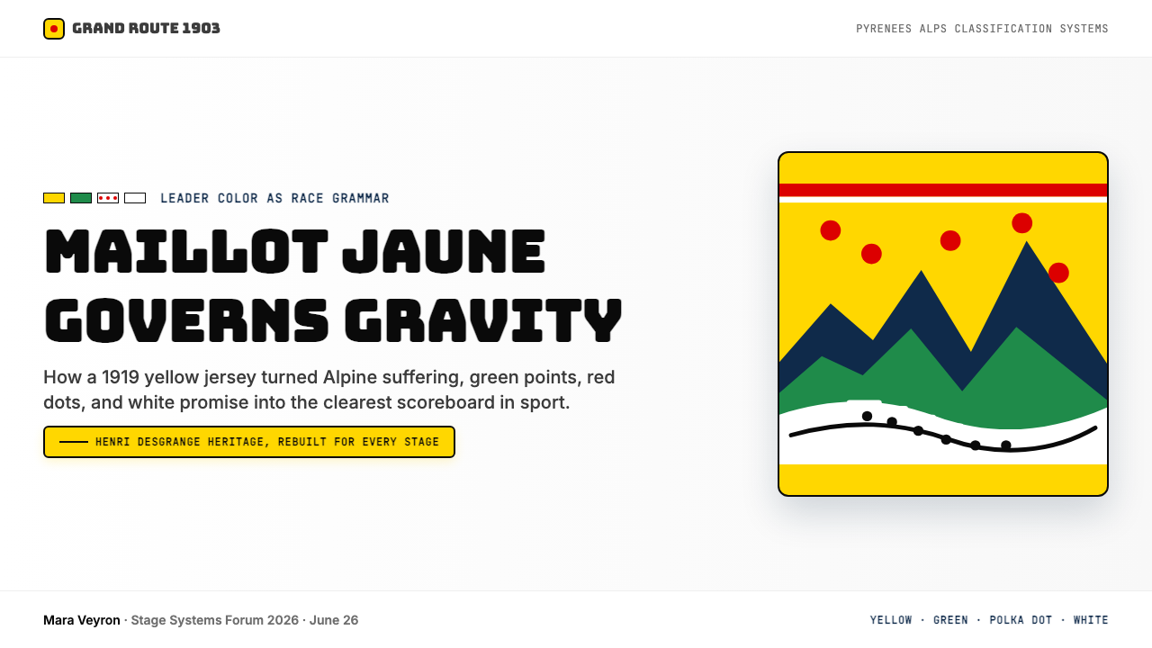 Tour de France (Yellow Jersey) 设计风格用在幻灯片 · 封面上