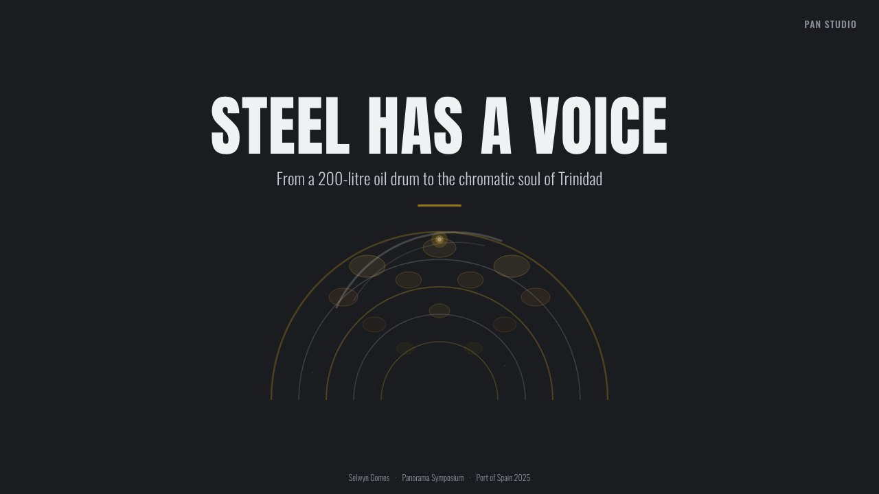 Trinidad Steelpan Chrome design style applied to a Slide · cover