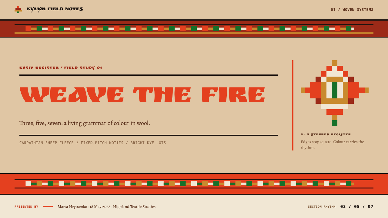 Hutsul Kilim design style applied to a Slide · cover