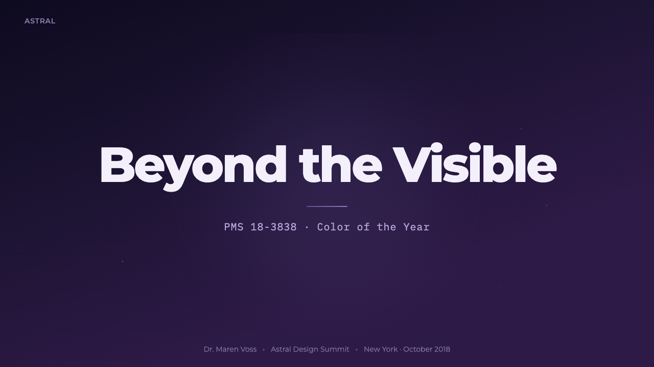 Pantone Ultra Violet design style applied to a Slide · cover