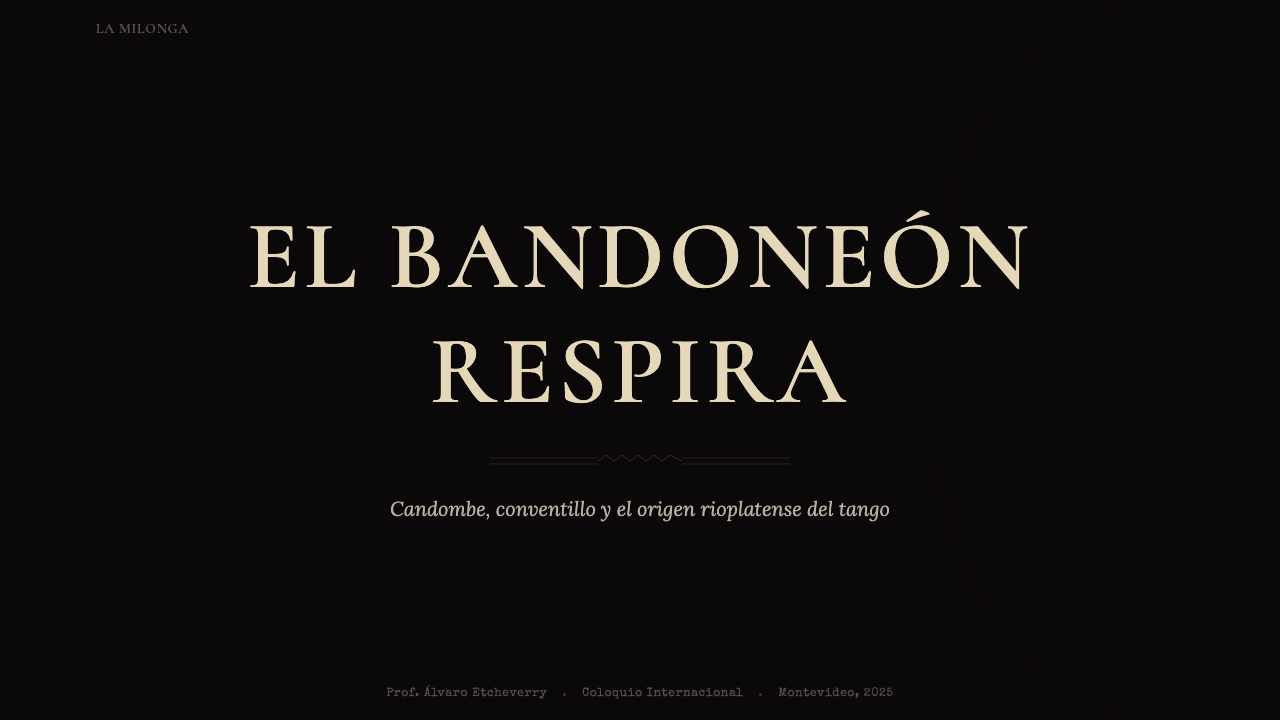 Uruguayan Tango Rioplatense 1900 design style applied to a Slide · cover