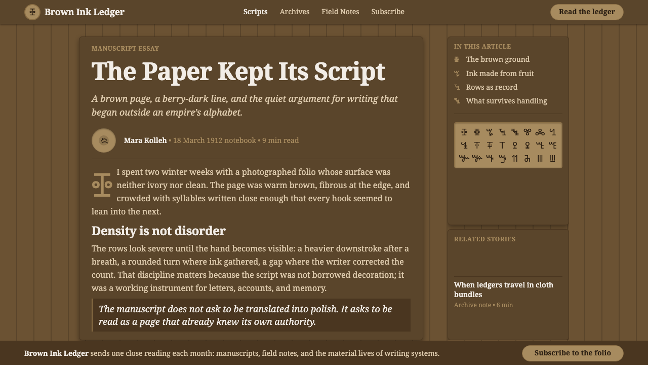 Vai Syllabary Liberia design style applied to a Article page