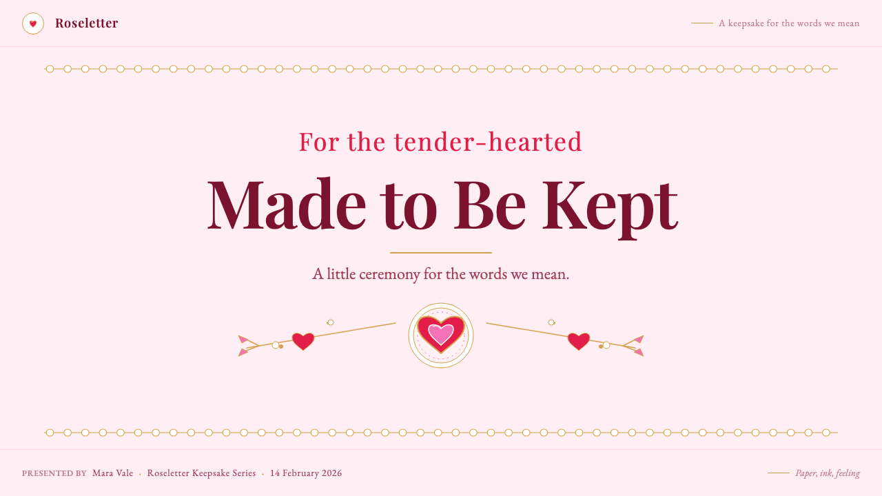 Valentine's Day Hearts design style applied to a Slide · cover