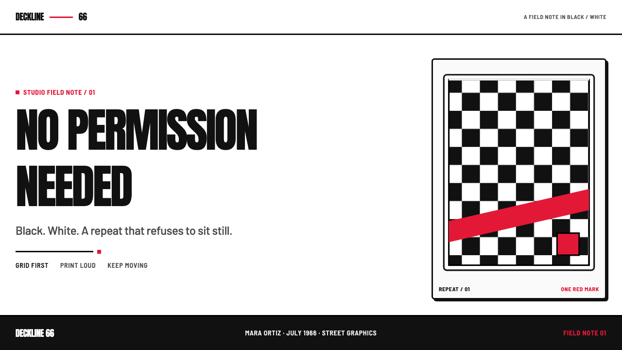 Vans Checkerboard (1966) design style applied to a Slide · cover