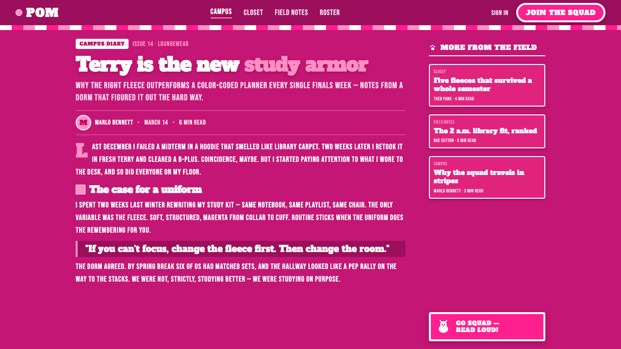 Victoria's Secret PINK 2004 设计风格用在文章页上