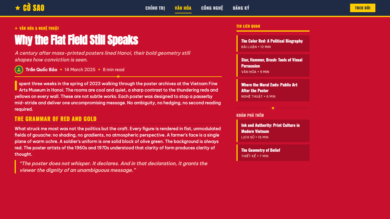 Vietnamese Propaganda design style applied to a Article page